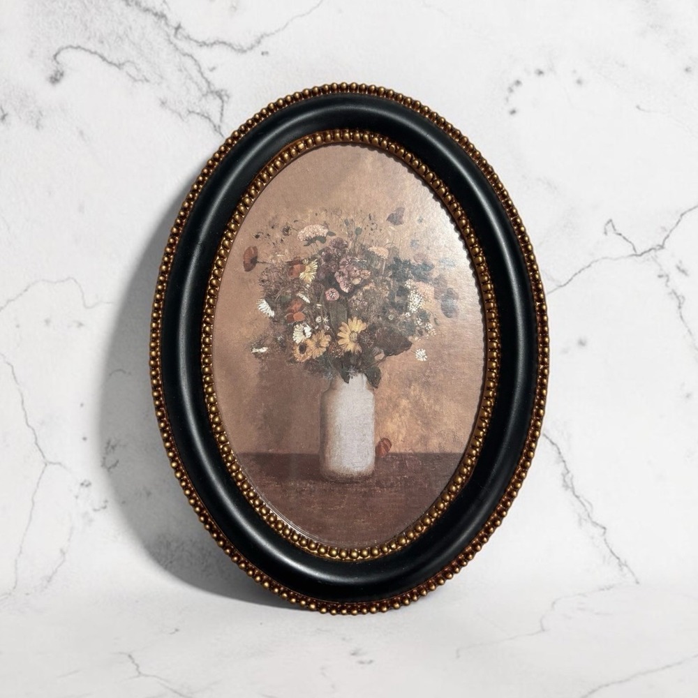 6" X 8" Oval Flower Bouquet Frame Hearth & Hand with Magnolia Wall Art Floral